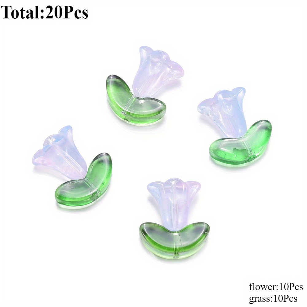20pcs Trumpet Flower Shape Beaded DIY Jewelry Making
